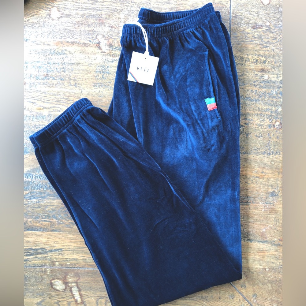 NWT Gorgeous Blue KULE Velour Sweatpants 💙